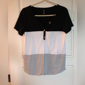 Navy stripe T-shirt